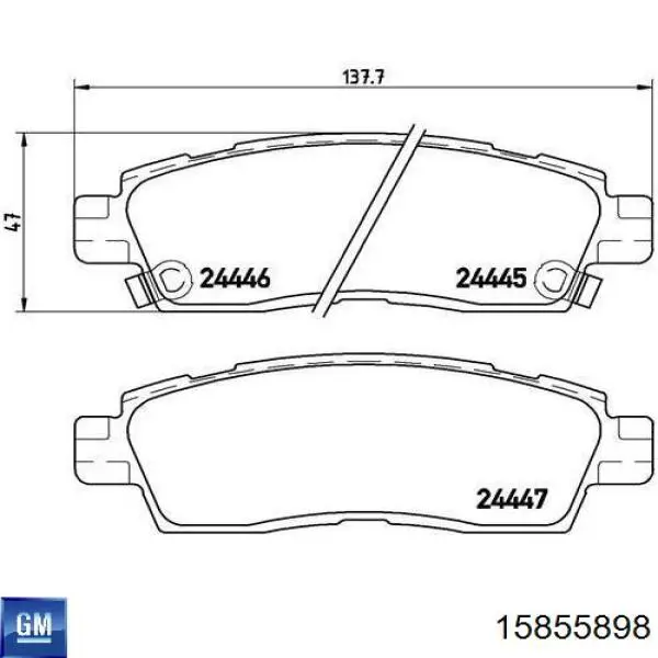 Задні гальмівні колодки General Motors 15855898 ціна, від 31.08 USD