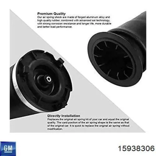 15938306 Opel Пневмоподушка/пневморессора моста заднього
