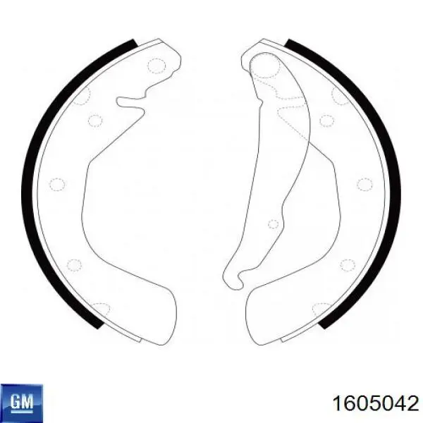 Колодки гальмові задні, барабанні General Motors 1605042 ціна, від 19.85 USD