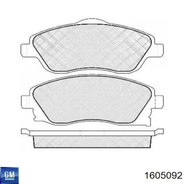 Гальмівні колодки General Motors 1605092 ціна, від 17.49 USD