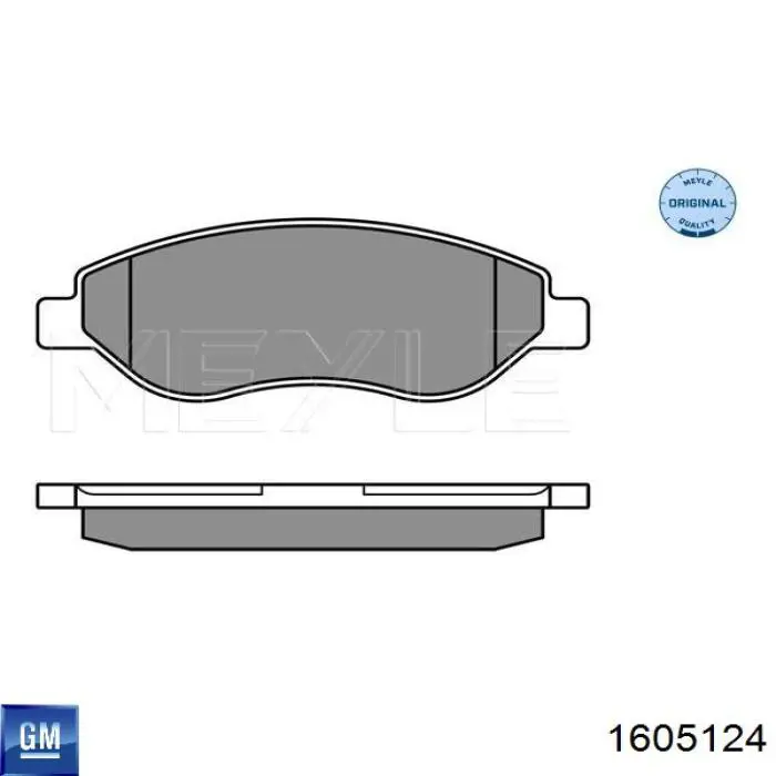 Колодки гальмівні передні, дискові 1605124 General Motors