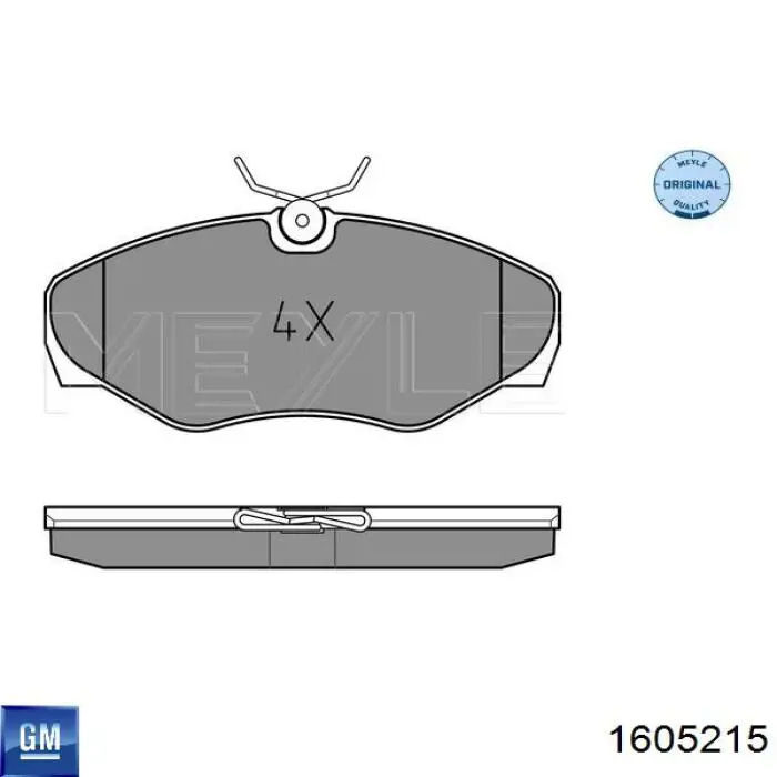 Колодки гальмівні передні, дискові 1605215 General Motors