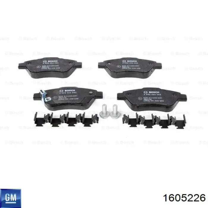 Передні тормозні колодки 1605226 General Motors