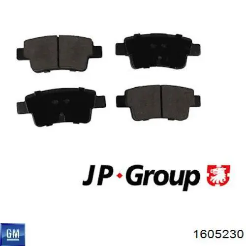 Задні гальмівні колодки 1605230 General Motors