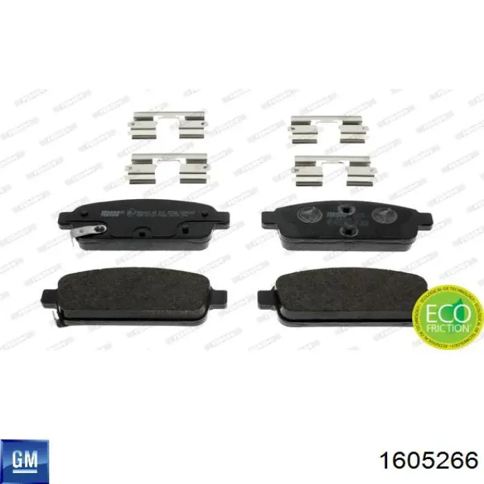 Купити 1605266 General Motors Задні колодки