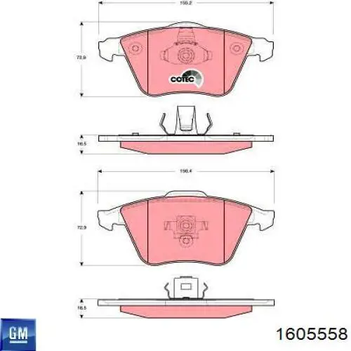 Гальмівні колодки General Motors 1605558 ціна, від 45.15 USD