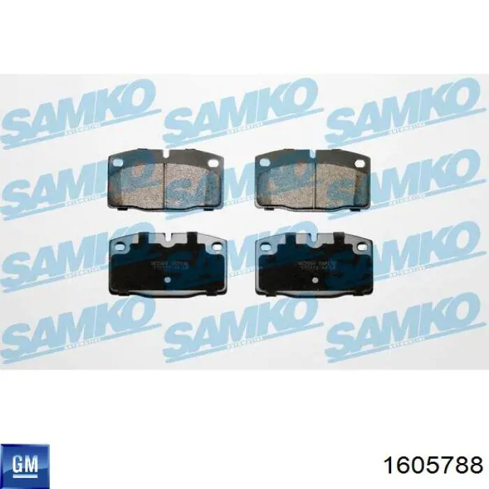Передні тормозні колодки 1605788 General Motors