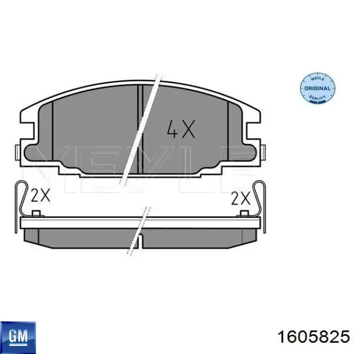 Колодки гальмівні передні, дискові 1605825 General Motors