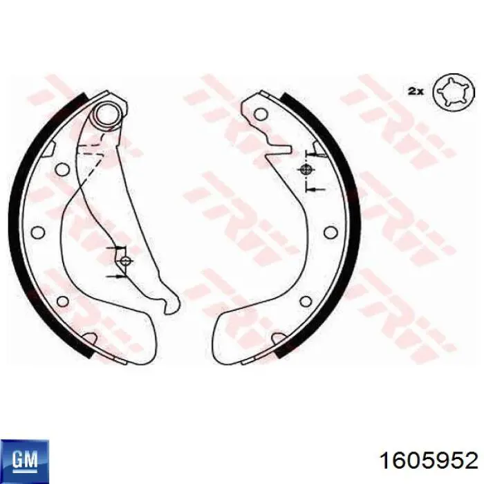 Купити 1605952 General Motors Колодки гальмові задні, барабанні