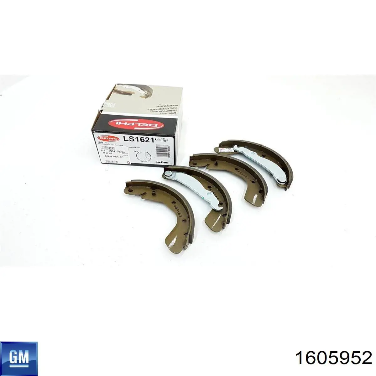 Колодки гальмові задні, барабанні 1605952 General Motors