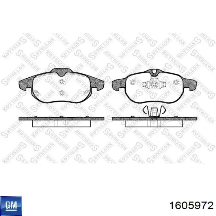 Колодки гальмівні передні, дискові 1605972 General Motors