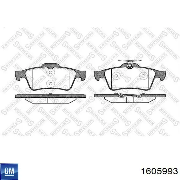 1605993 General Motors Колодки гальмівні задні, дискові