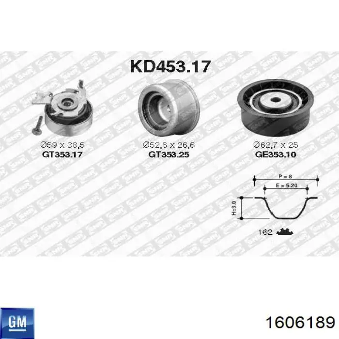 Купити 1606189 General Motors ГРМ ремень