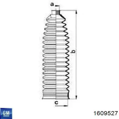Пильник рульового механізму/рейки 1609527 General Motors