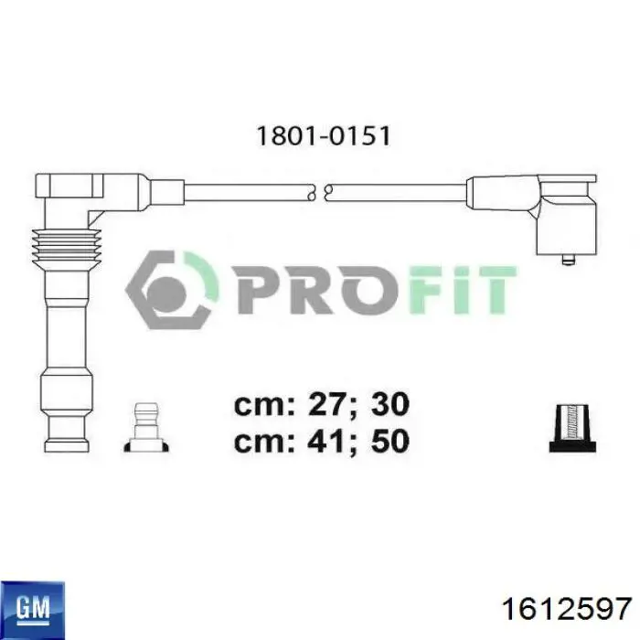 Купити 1612597 General Motors Провід високовольтні, комплект