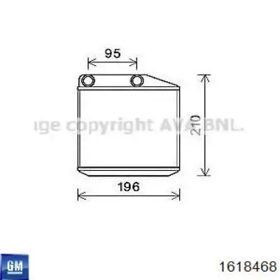 Радіатор пічки (обігрівача) 1618468 General Motors
