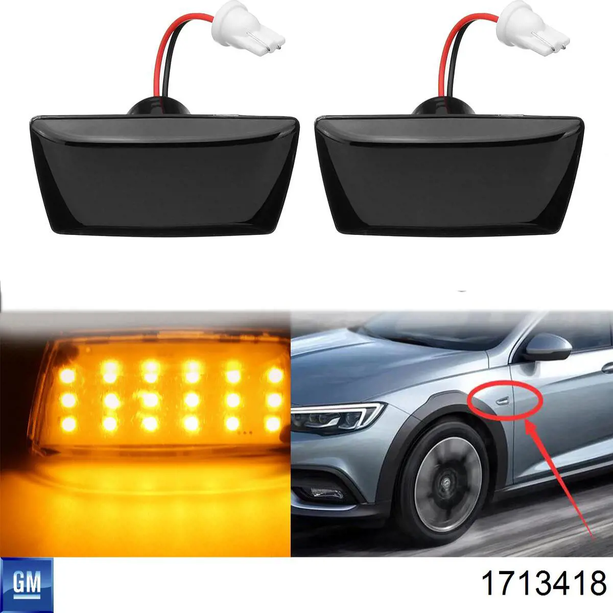 Повторювач повороту на крилі, правий General Motors 1713418 ціна, від 9.54 USD