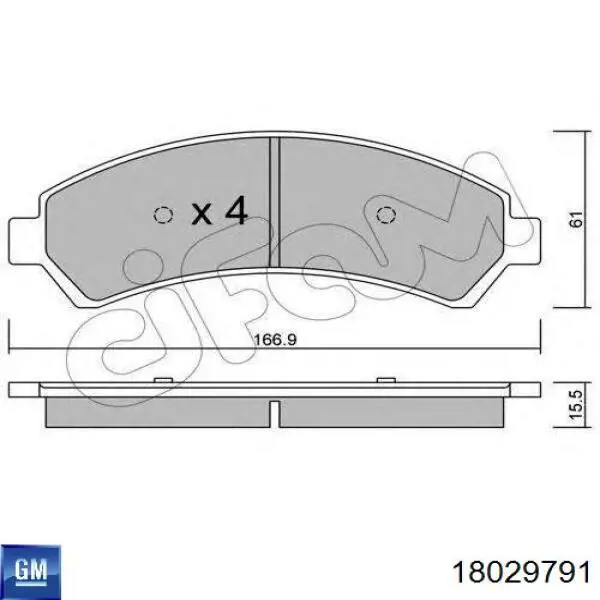 Купити 18029791 General Motors Колодки гальмівні передні, дискові