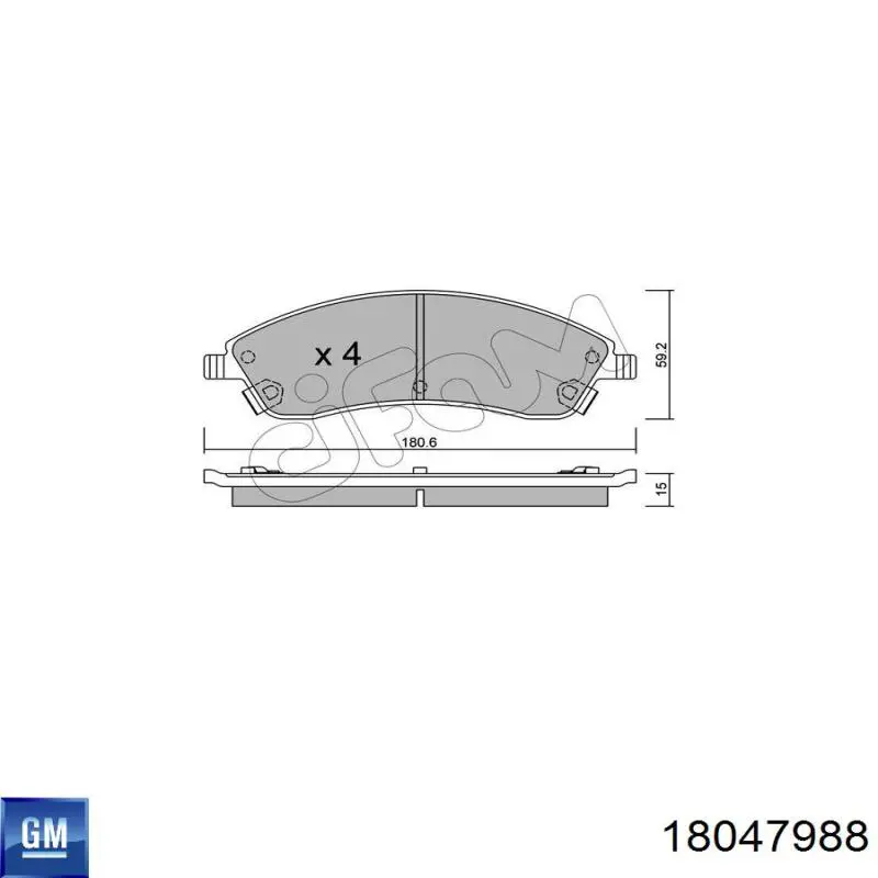 Гальмівні колодки General Motors 19137355 ціна, від 46.85 USD