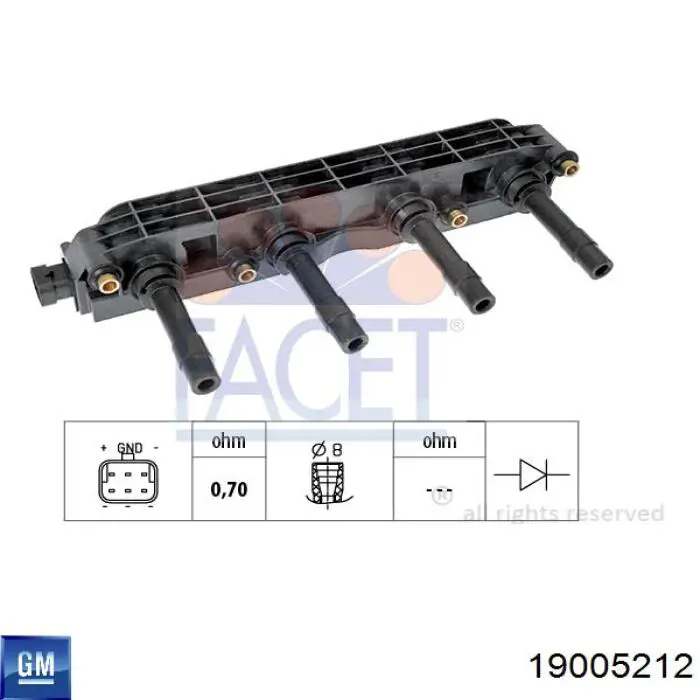 Котушка запалювання 19005212 General Motors