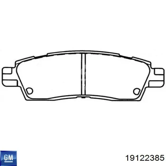 Задні гальмівні колодки 19122385 General Motors