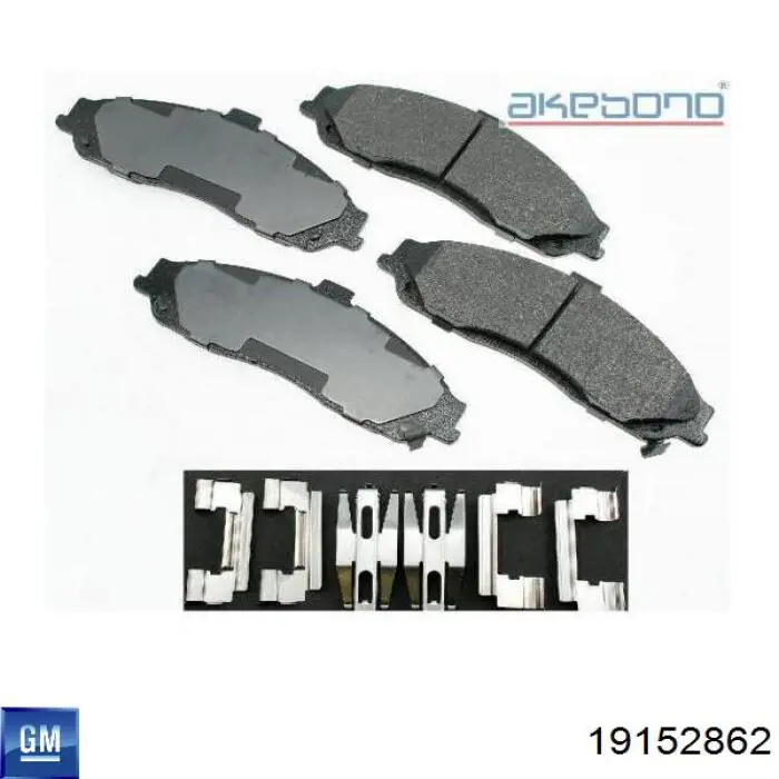Передні тормозні колодки 19152862 General Motors