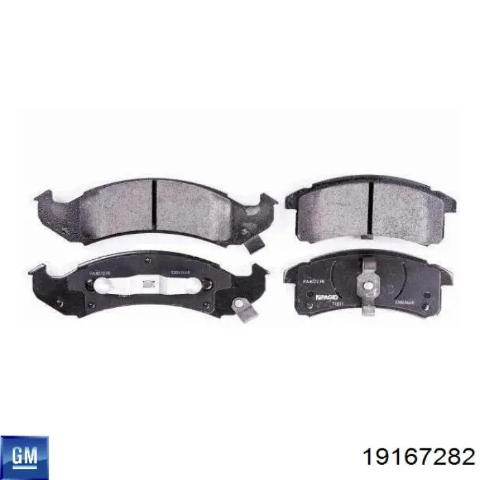 Передні тормозні колодки 19167282 General Motors