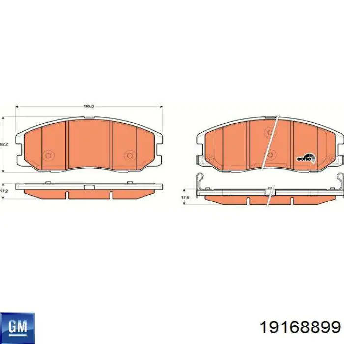 Гальмівні колодки General Motors 19168899 ціна, від 22.80 USD
