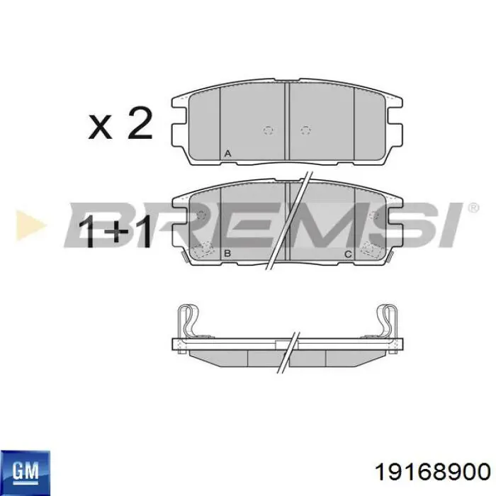Задні гальмівні колодки General Motors 19168900 ціна, від 18.31 USD