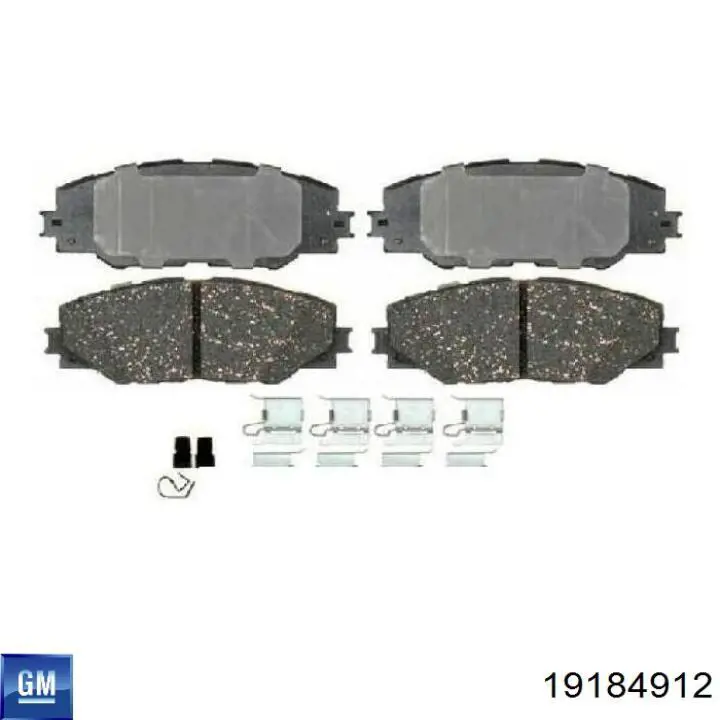 Передні тормозні колодки 19184912 General Motors