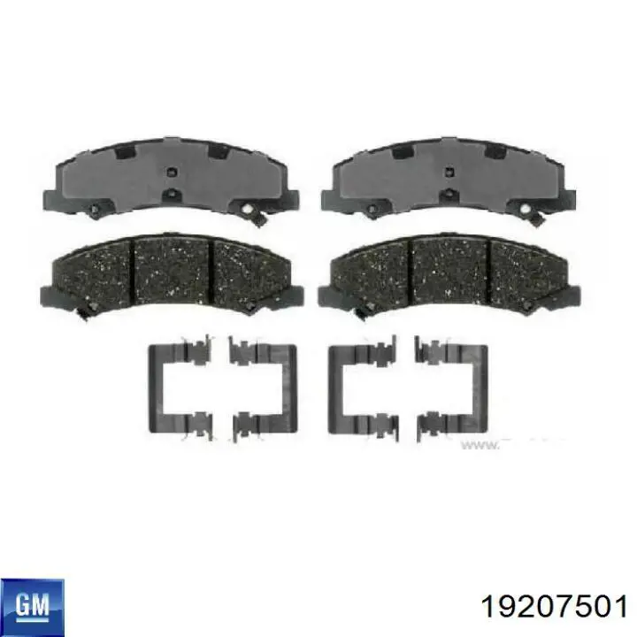Передні тормозні колодки 19207501 General Motors