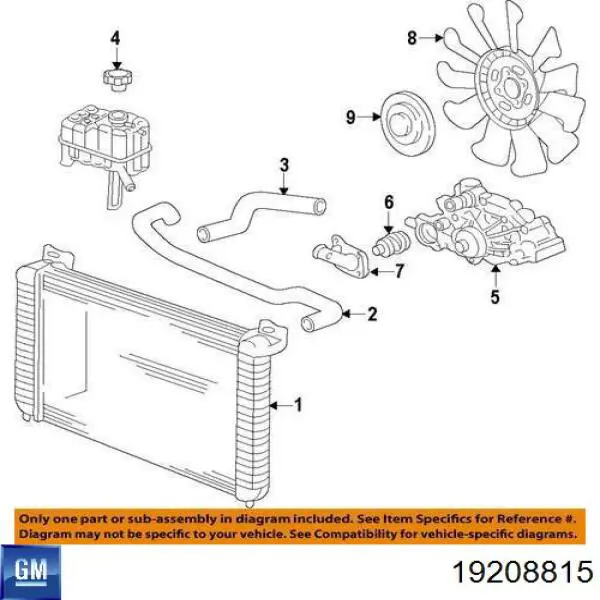 Помпа водяна, (насос) охолодження 19208815 General Motors