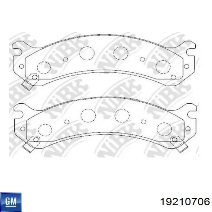 Передні тормозні колодки 19210706 General Motors