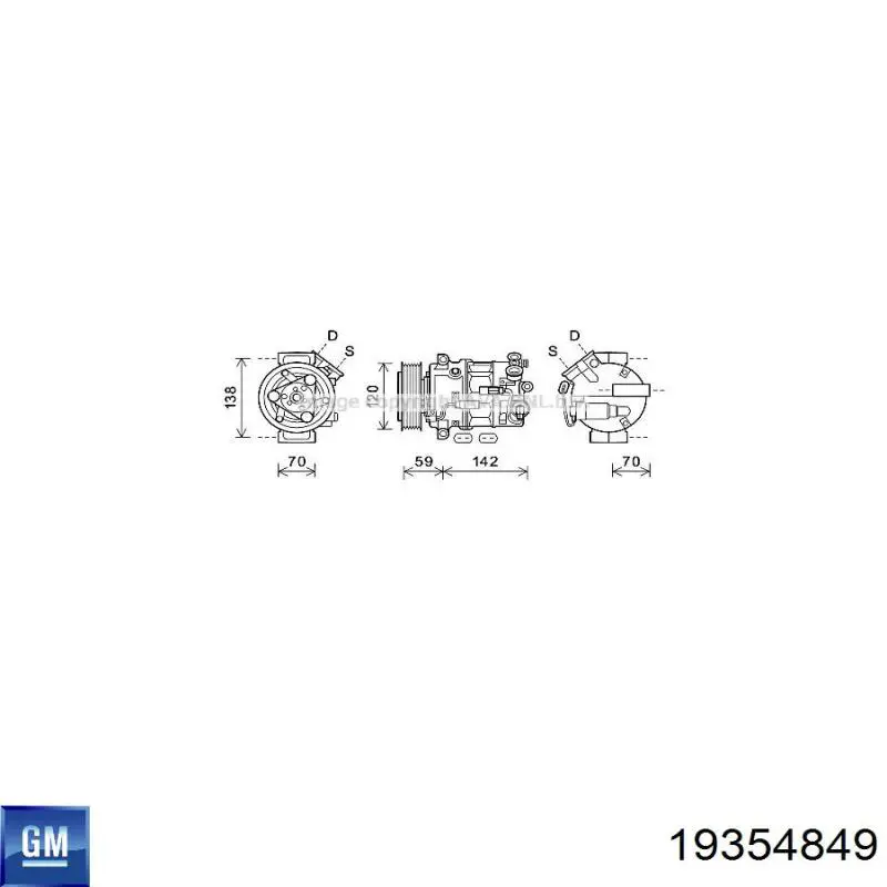 19354849 General Motors Компресор холодоагенту