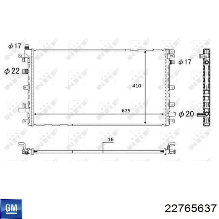 Купити 22765637 Opel Радіатор двигуна