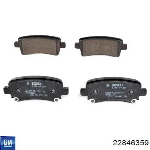 22846359 General Motors Колодки гальмівні задні, дискові