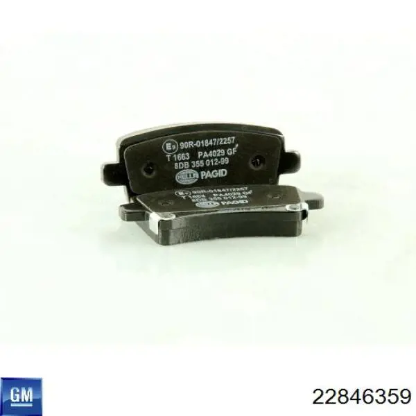 Задні гальмівні колодки 22846359 General Motors