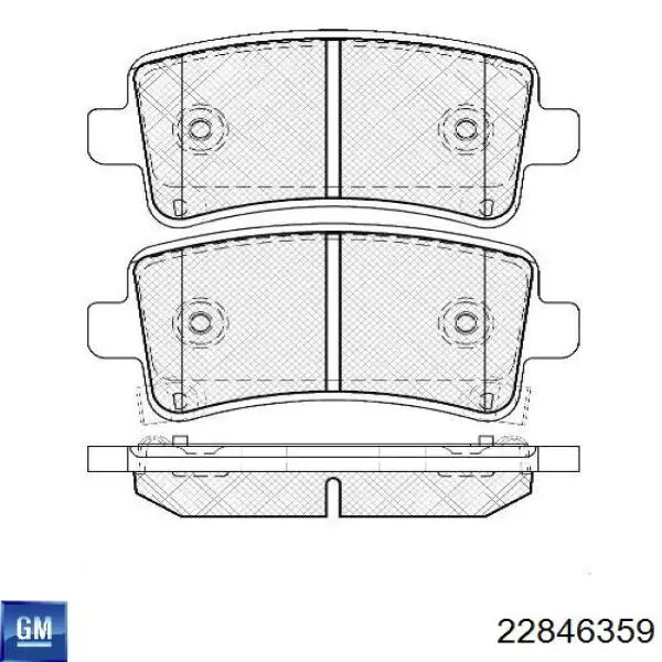 Задні гальмівні колодки General Motors 22846359 ціна, від 24.13 USD