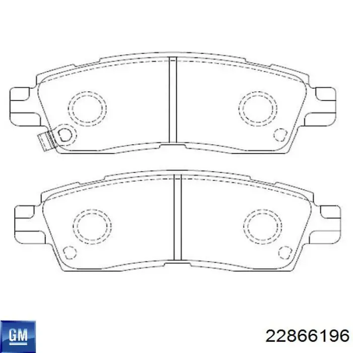 Купити 22866196 General Motors Задні колодки