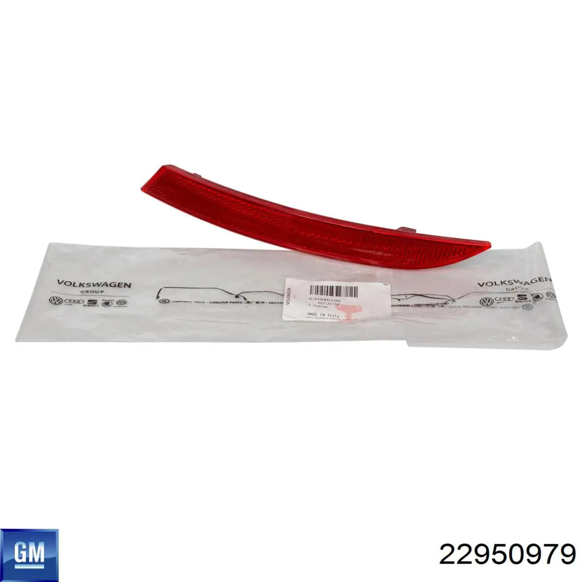 Катафот (відбивач) заднього бампера, лівий 22950979 General Motors