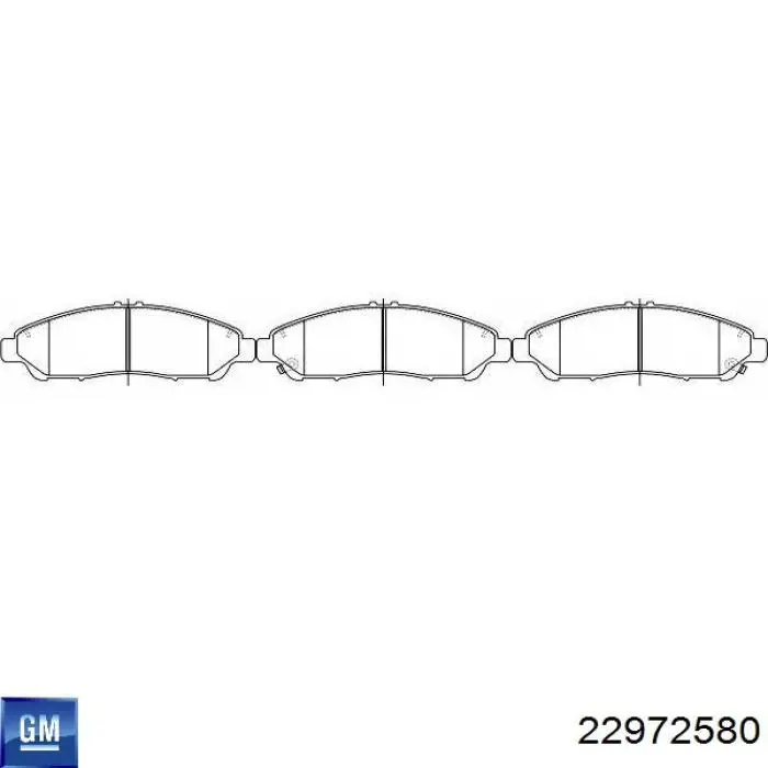 Колодки гальмівні передні, дискові 22972580 General Motors