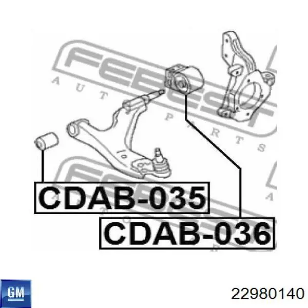 Купити 22980140 General Motors Сайлентблок передньої підвіски