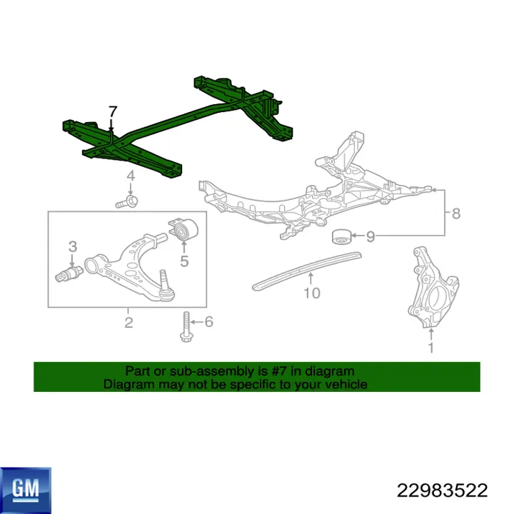 22983522 General Motors Балка передньої підвіски (підрамник), передня