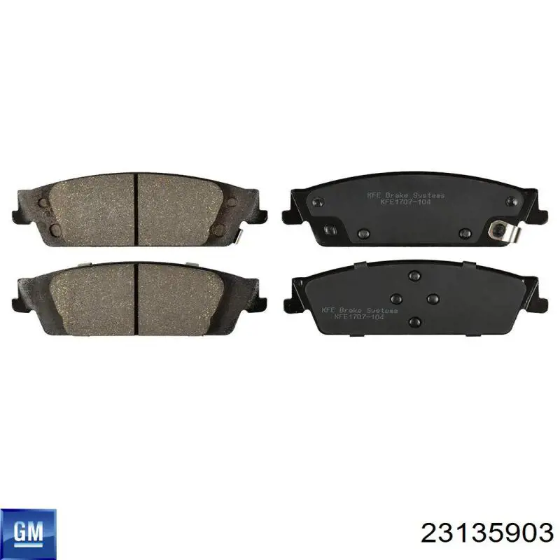 Передні тормозні колодки 23135903 General Motors