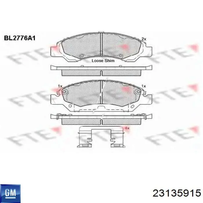 Гальмівні колодки General Motors 23135915 ціна, від 56.78 USD