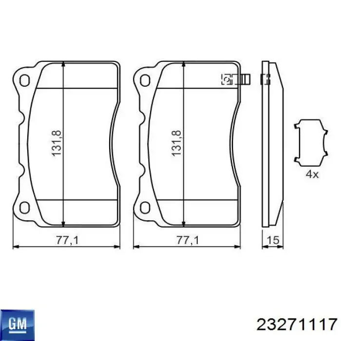 Гальмівні колодки General Motors 23271117 ціна, від 56.38 USD