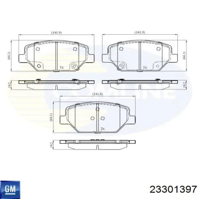 Гальмівні колодки General Motors 23301397 ціна, від 54.44 USD