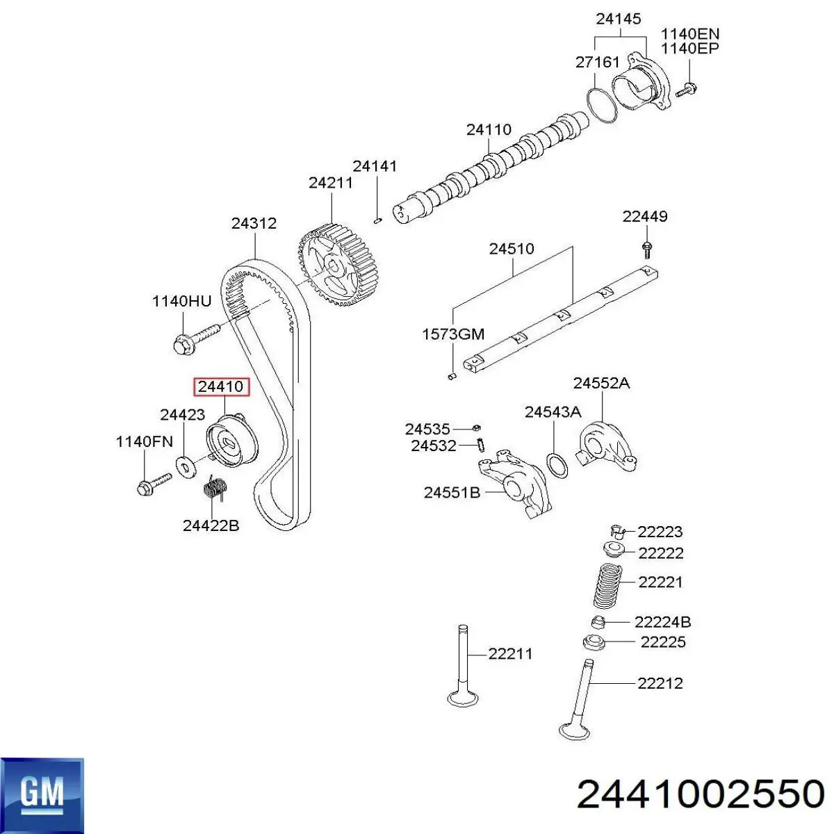 Натягувач ременя ГРМ 2441002550 General Motors