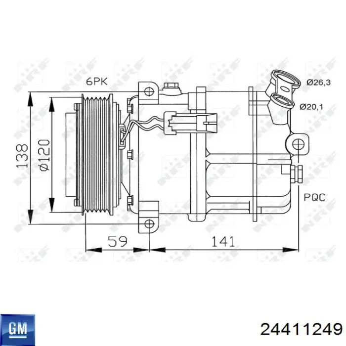Компресор системи кондиціювання General Motors 24411249 ціна, від 73.33 USD
