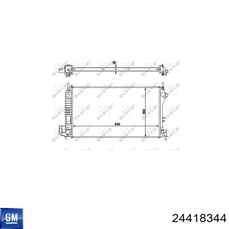 Купити 24418344 General Motors Радіатор двигуна